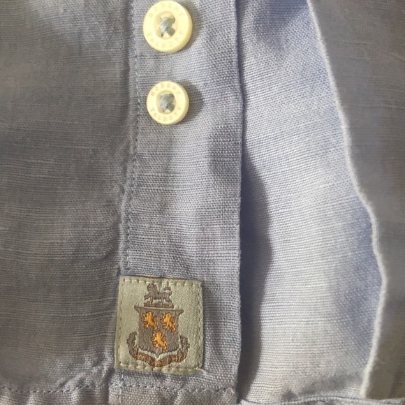 New with Tag Robert Talbott periwinkle blue linen XXL button down shirt - Picture 6 of 10